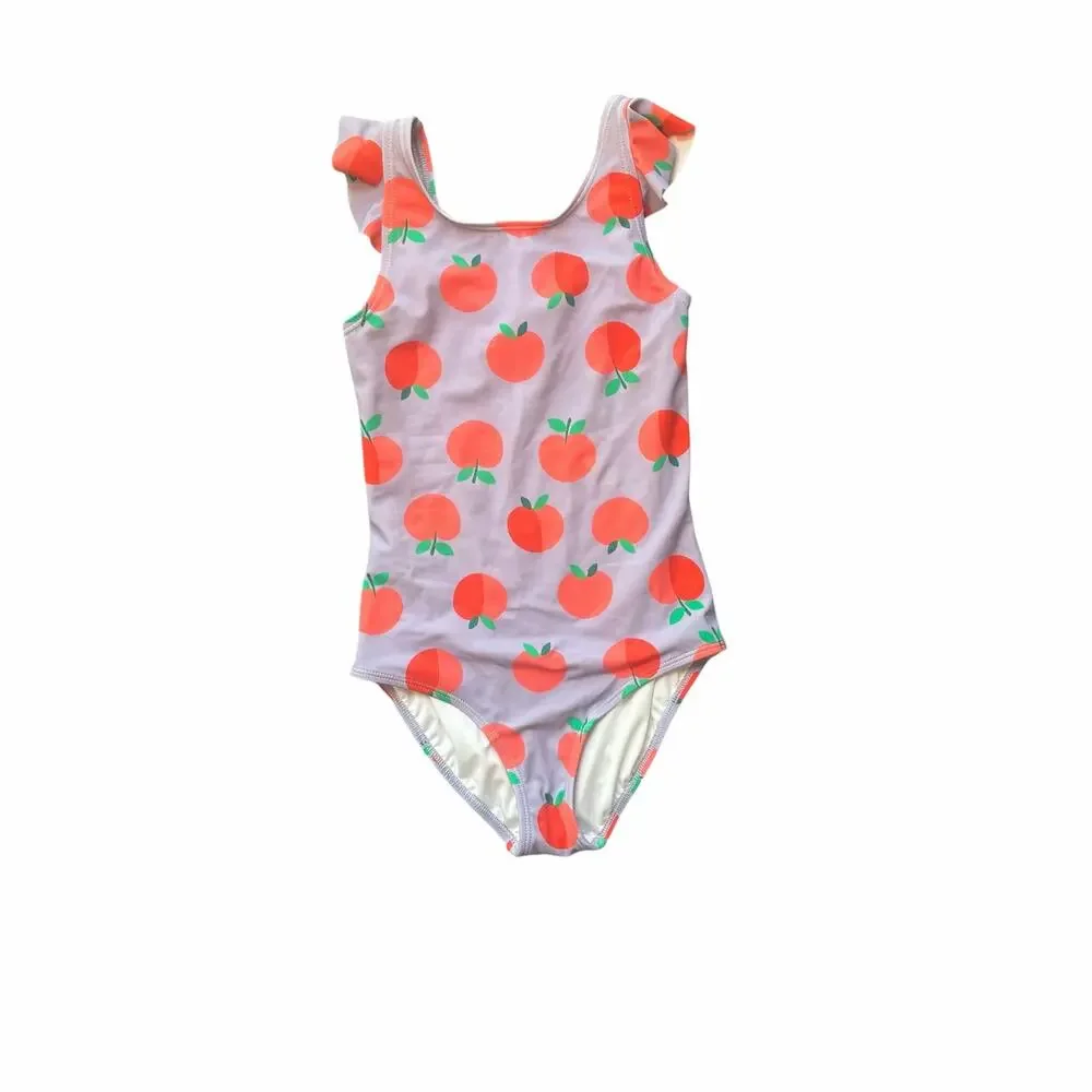 Hanna Andersson Peach on Peaceful Perfect Ruffle Strap Swimsuit